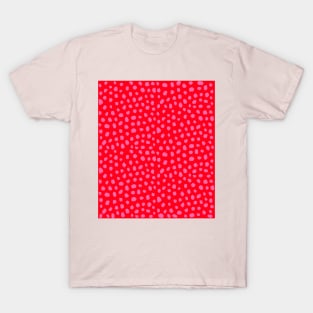 Red Dalmatian Print with Pink Spots T-Shirt